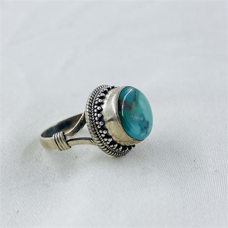 10.3g Sterling Turquoise Ring Size 7