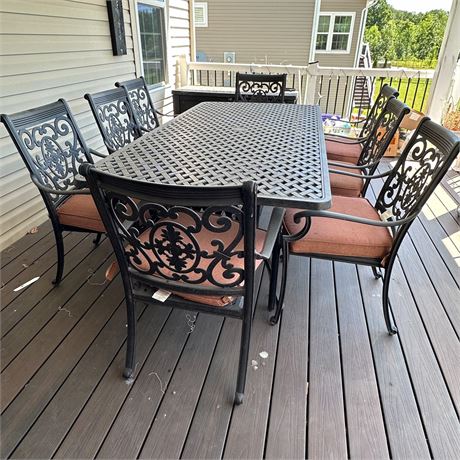 Darlee St. Cruz Cast Aluminum Rectangular 9-piece Dining Set