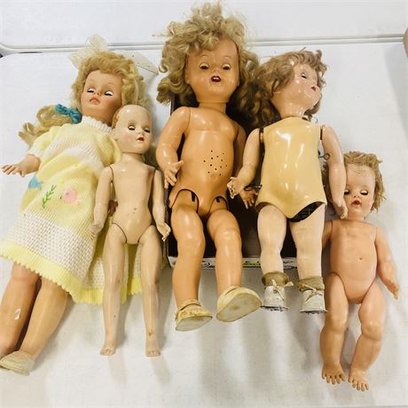 Vintage Dolls w/ Wind-up Mechanical Doll