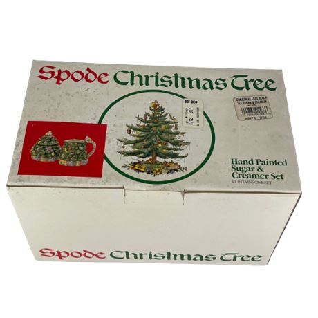 Spode Christmas Tree Cream & Sugar Dishes