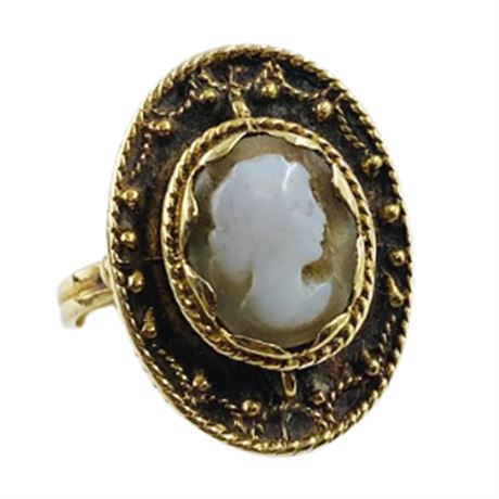 Antique 4.5g 14k Gold Cameo Ring Size 4.75