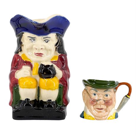 Vintage Hand-Painted English Ceramic Toby Mugs