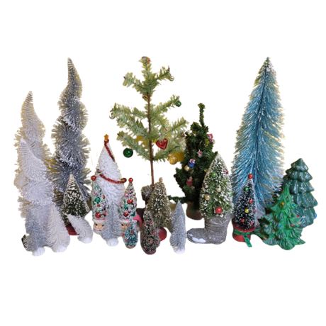 Lot of 23 Vintage / Modern Decorative Christmas Trees
