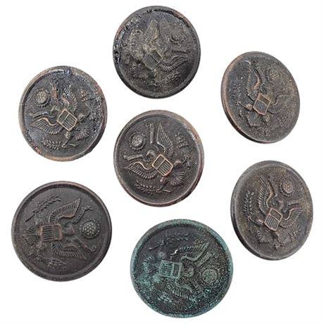 Vtg SCOVILL MFG. Lot of 6 WWI US Army Buttons