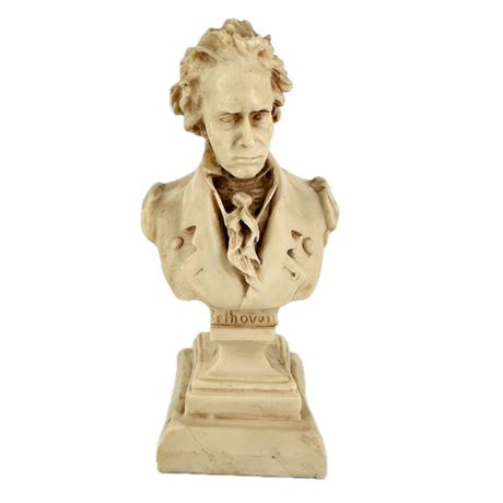 Vintage Figural Resin Bust of Beethoven