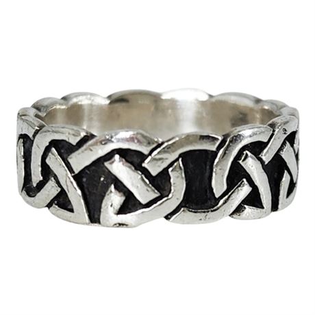 Vintage Sterling Silver Celtic Knot Ring, Sz 6