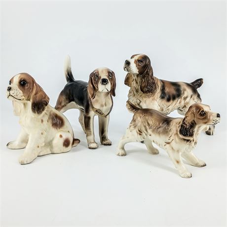 Cocker Spaniel and Beagle Collectibles, Set of 4