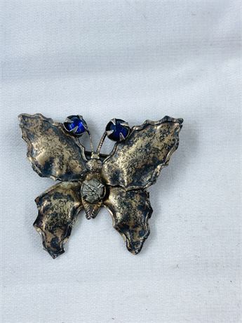 Vtg Sterling Butterfly Pin