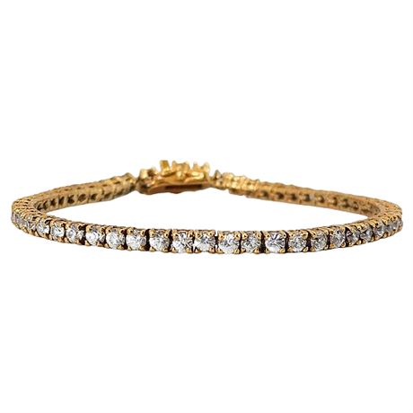 Vintage Gold Over Sterling Silver CZ Tennis Bracelet