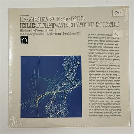 Iannis Xenakis Electroacoustic Music Sealed Vinyl Record