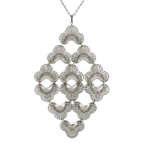 Vtg 1974 SARAH COVENTRY "Lotus Blossom" Statement Pendant Necklace