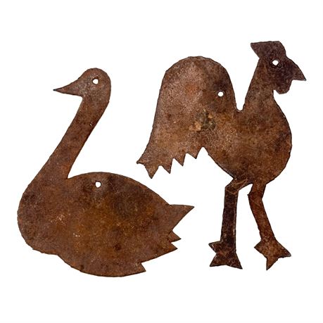 Pair of Vintage Sheet Iron Weathervane Patters