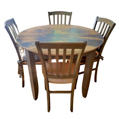 Round Top Dining Room Table & Chairs