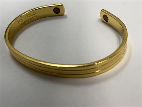 24 karat gold electric plate cuff bracelet
