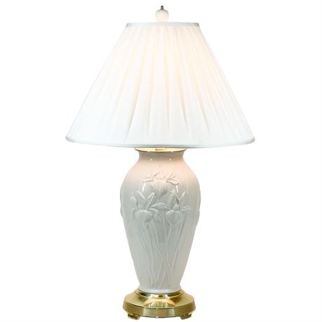Vintage Lenox Masterpiece Collection Porcelain & Brass Table Lamp