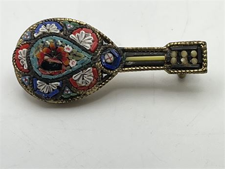 Mosaic banjo brooch