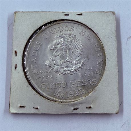 BU 1953 Silver 5 Peso