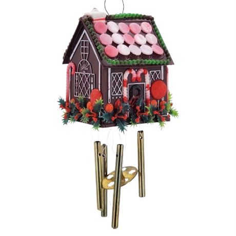 Vintage Plastic Gingerbread House Wind Chimes