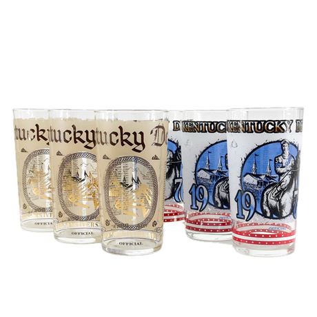 Vintage Lot of Kentucky Derby Commemorative Glasses