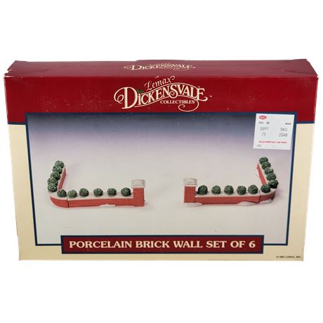Lemax Dickensvale Collectibles Porcelain Brick Wall Set of 6