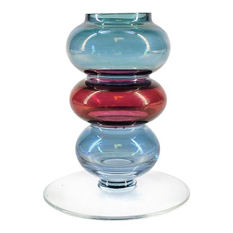 Crate & Barrel Hungarian Carnival Glass Droplet Vase