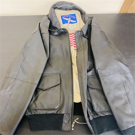 Vntg Leather Airborne Jacket
