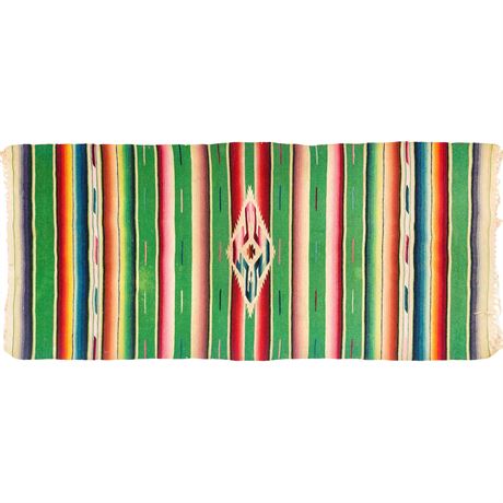 Vintage Hand Woven Mexican Saltillo Wool Serape