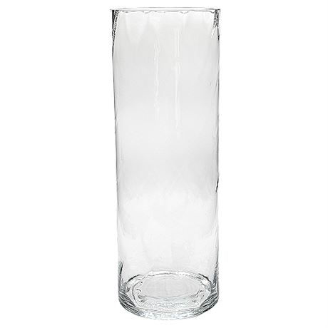 14 Inch Optic Glass Cylinder Vase