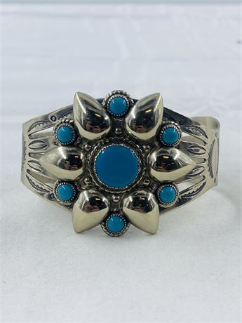 32g Bell Navajo Sterling Turquoise Cuff Bracelet