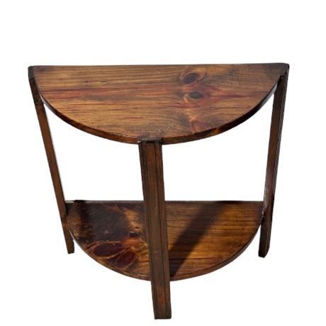 Vintage Demi Lune Pine Table