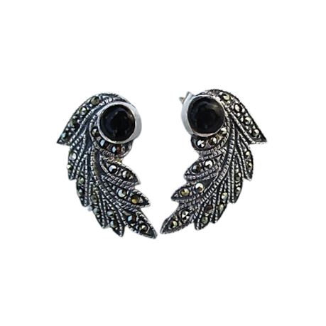 Marcasite 925 Sterling Silver Post Earrings