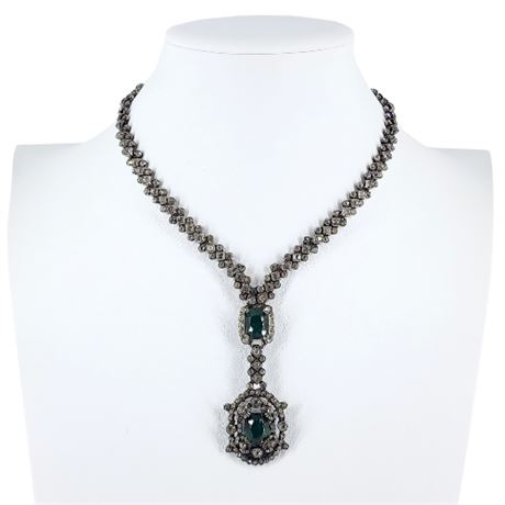 Vintage Elegant Rhinestone Drop Necklace