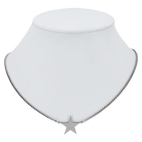 Vintage AVON Silver Tone Star Necklace