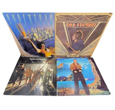 Lot of 4 VTG Eecords - Supertramp, Elton John, Rod Stewart