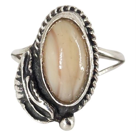 Vintage Sterling Silver Picture Jasper Ring, Sz 5.25
