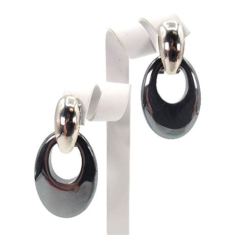 Hematite Door Knocker Earrings