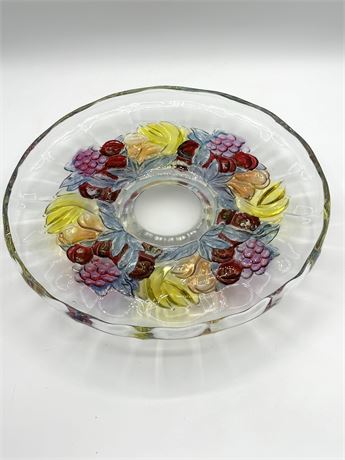 Glass Platter with Colored Fruit