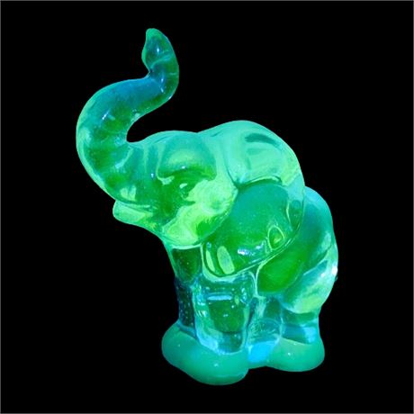 Fenton Glass Elephant UV Reactive