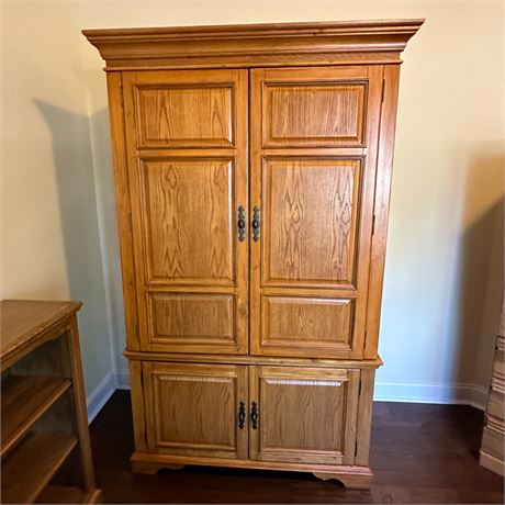 Vintage Oak Computer Armoire