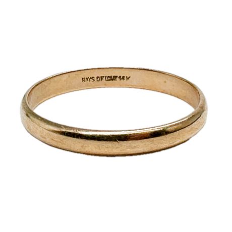 14K Yellow Gold Rays of Love Wedding Band