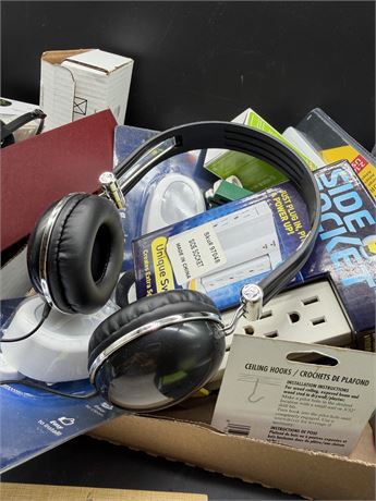 Head Phones, Sony Cassette Corder, GE Stereo AM FM Radio & 2 Stanley Surge Quad