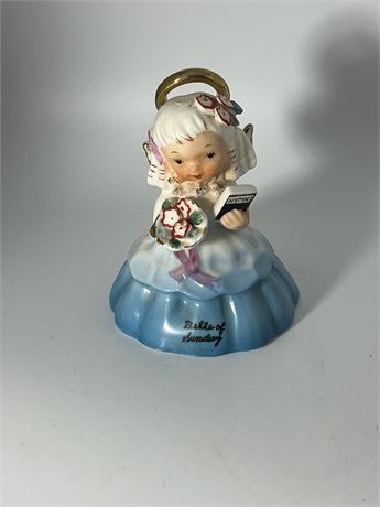 Napco blue angel bell of Sunday porcelain bell