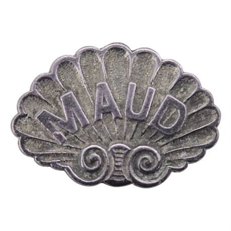 Vintage Gunmetal Tone MAUD Button