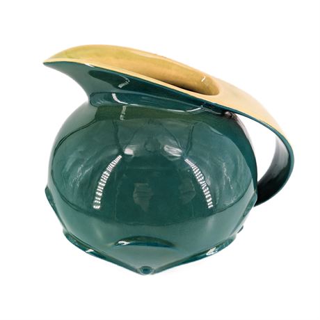 Roseville Large Mayfair Green 1950s MCM Pitcher Marked Roseville USA 1104-7