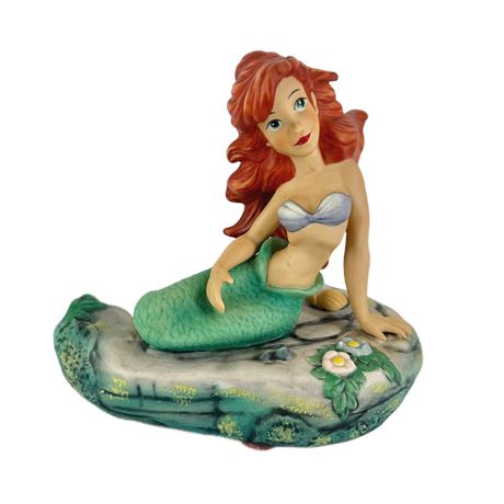 Vintage Disney Little Mermaid Ariel Porcelain Figure on Rock
