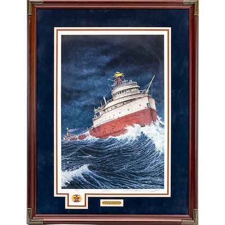 Framed Lithographic Print of "Gales of November" by Artist Ben Richmond
