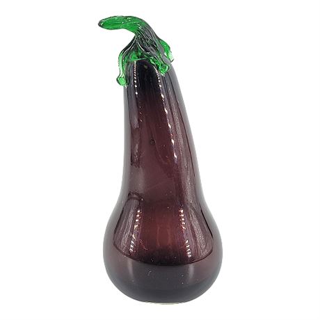 Hand Blown Art Glass Eggplant