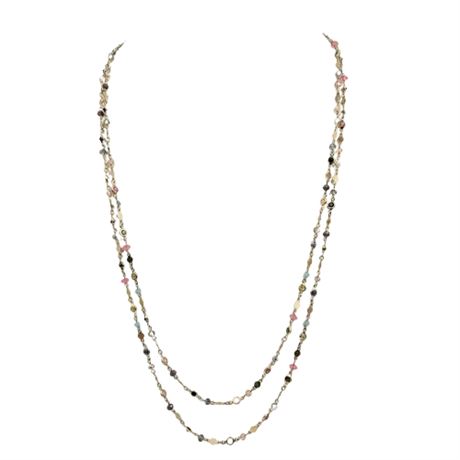 Loft Outlet Long Strand Multicolor Gem and Bead Necklace