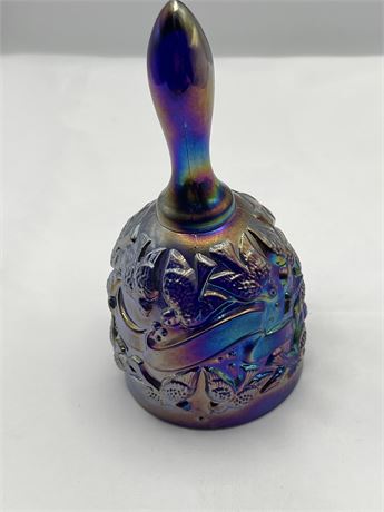 Fenton Cobalt blue carnival Glass bell