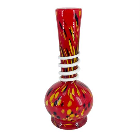 Vintage Art Glass Ribbed Vase